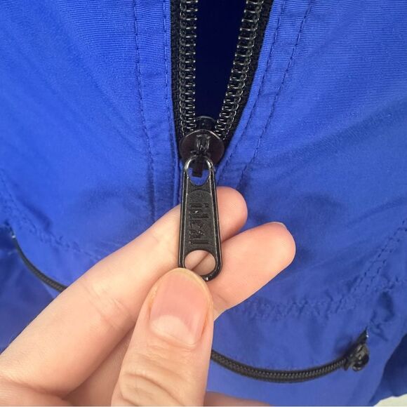 L.L. Bean Blue Pullover Hooded Rain Mountain Classic Windbreaker Anorak Jacket - Picture 7 of 14